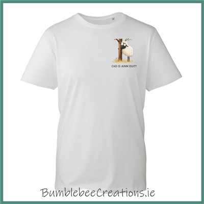 Sheep Organic Cotton Tshirt : Cad Is Ainm Duit